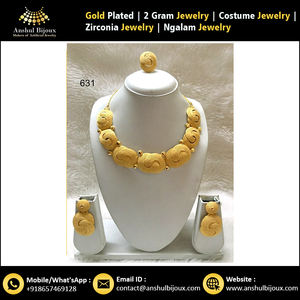 African Jewellery Bridal Design <b>Necklace</b> <b>Set</b> Gold Plated <b>Women</b> - Product Image 6