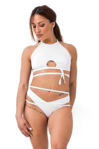 Shemax 2023 de alta calidad, superventas, venta al por mayor, recorte personalizado, conjunto de Ropa de baile blanca - Product Image 3