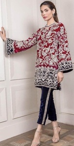 --ZARI--DESIGNER WITH BEAUTIFUL EMBROIDERY ON STYLISH--KURTA WITH PANT-DRESS-FOR Party-wear-dress for Party/ Wedding =2021. - Product Image 2