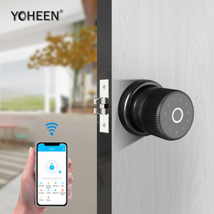 YOHEEN锌旋钮TTlock App Ble WiFi控制手柄门锁电子数字卡生物识别指纹智能锁 - Product Image 2