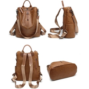 New article <b>backpack</b> 2021 custom made logo genuine leather shoulder <b>backpack</b> for ladies - Product Image 3
