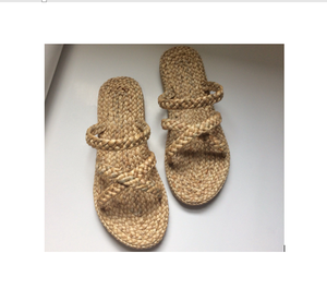 Best Selling 2022 Shoes Made From Natural Water Hyacinth <b>Slippers</b> Women Sandals Vietnamese Craft - Product Image 1