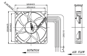 Desde ADDA AS12025 120x120x25mm axial ventilador de refrigeración - Product Image 2
