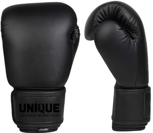 UNIQUE GYM WEAR Guantes de Boxeo de Cuero con Impresión Personalizada, Ligeros, con Dedos Completos y Correa de Muñeca Ajustable para Boxeo - Product Image 2