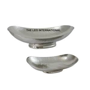 Cuenco Chapado en plata con forma ovalada de Metal de aluminio, cuenco moderno para servir frutas secas, aperitivos, cuenco decorativo para el hogar de gran venta - Product Image 1