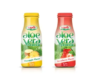 Healthy OEM Aloe Vera Drink Pineapple Flavor HACCP Supplier 280ml Glass Bottle Wholesale Price OEM