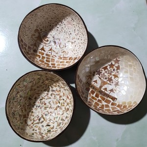 Bol en coquille de noix de coco du Vietnam, de haute qualité avec mère de perle - Product Image 6