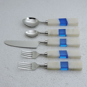 Meilleur sponsor Ensemble de couverts Vente à chaud en acier inoxydable/Agate et poignée en résine Ensemble de couverts en acier inoxydable - Product Image 5