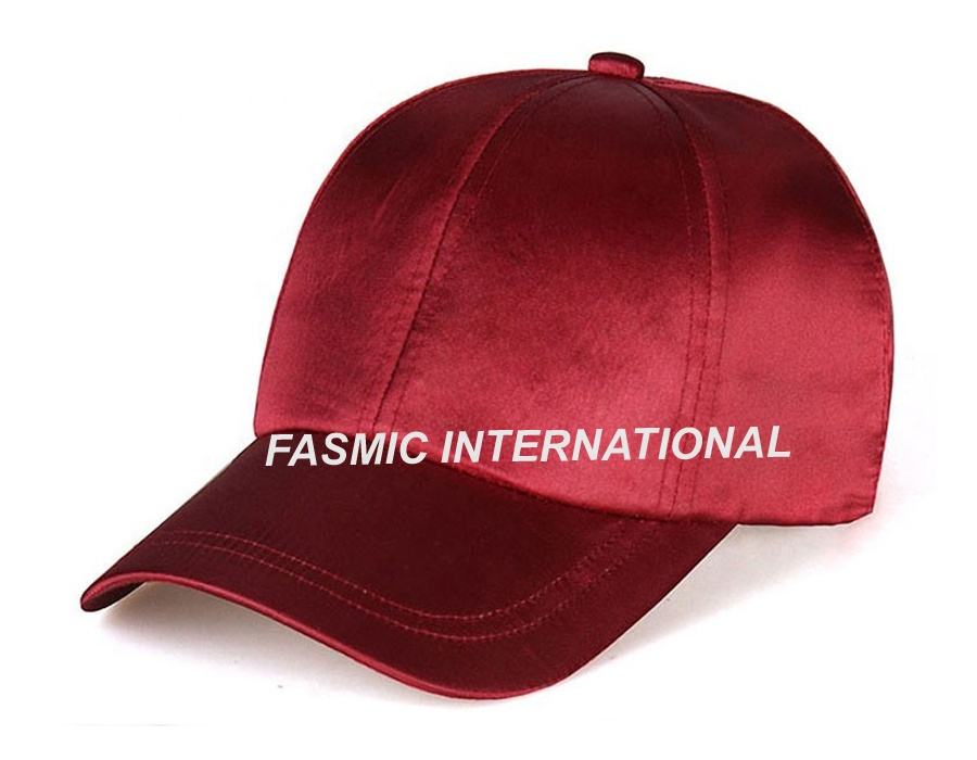 Hot Sale Fashion Maroon Silk Cap for Women Custom Logo Printed