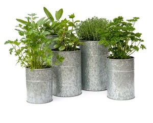 Planteur de fleurs moderne galvanisé, ensemble de 30 pièces en métal, grande décoration sur pied pour jardin, jardinière - Product Image 1