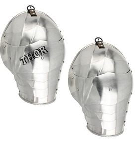 Traje de armadura de hombro de Pauldrons medieval Calibre 18 Sier Acero pulido con cuero Tamaño adulto - Product Image 1