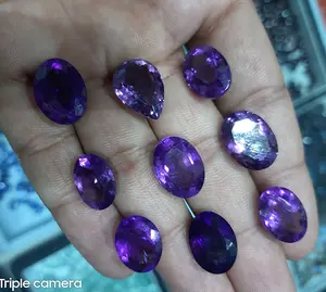 天然6x8mm至7x9至10x14mm天然紫水晶刻面宝石，用于椭圆形超9月珠宝