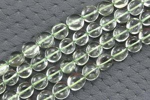 Pierres précieuses d'améthyste verte longue 10 pouces, perles lisses en forme de pièce de monnaie, fabrication de bijoux, collier de bricolage - Product Image 4