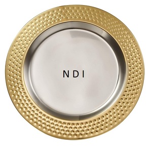 Hot Selling Dinner <b>Table</b> Top Catering Usage Food Server Gold Plated Charger Plate New Attractive Design Rounded Charger Plate - Product Image 1