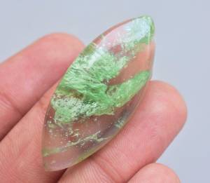 Cabochon de Quartz vert naturel, Quartz, mousse de jardin, pierre précieuse, vente en gros, naturel, fraise - Product Image 3