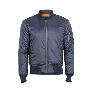 Wholesale Custom Men's Thin Stand Collar Front Logo Polyester/Cotton <b>Canvas</b> Fabric Bomber <b>Jacket</b> - Product Image 3