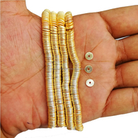 Entretoises plates en alliage de cuivre plaqué or brossé 4mm-14mm pour la fabrication de colliers, pendentifs et bracelets DIY, perles et apprêts de bijouterie Inde