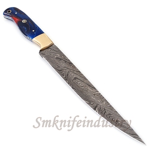 New style Custom Hand Forged Damascus Fillet knife With leather Sheath cover (smk1592) - Product Image 3