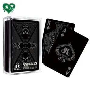 Black Plastic Special Varnish Skull Graphic design Poker Playing Cards