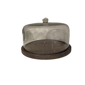 Soporte para tartas de madera y vidrio de alta calidad, soporte de almacenamiento para tartas de 1 nivel - Product Image 1