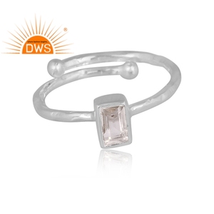Latest Design Fine Sterling Silver Natural <b>Crystal</b> Quartz Gemstone Stackable <b>Ring</b> Jewelry For Women Gift For Her - Product Image 3