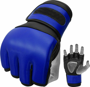 Gants de boxe demi-doigt sur mesure de haute qualité en cuir synthétique PU tailles de 8oz et 12oz pour l'entraînement et les combats en plein air - Product Image 6