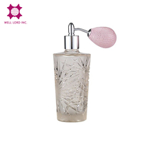 Flacon en verre de style antique vintage 50 ml/100 ml, atomiseur à bulbe couleur or, vaporisateur de parfum, bouchon à vis, estampage à chaud, fabriqué à Taïwan
