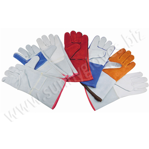 Size 14" Long Cow Split Leather Grey Color Full Lining Working Welding Safety Hand Gloves - Product Image 6