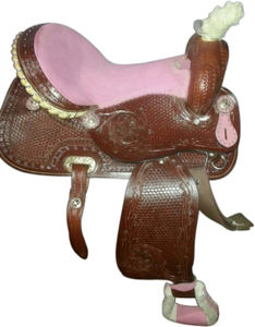 VENDRE Selle en cuir usiné Western Selle d'équitation Tan London Natural IN DOLLAR 35 14 15 16 17 18 Cuir véritable - Product Image 6