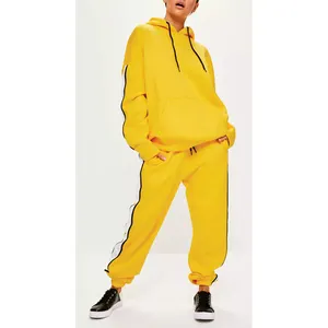 2020 ultimo Fashion Design OEM Service Women Oversize Winter Warm Yellow Jogging Sweat tute