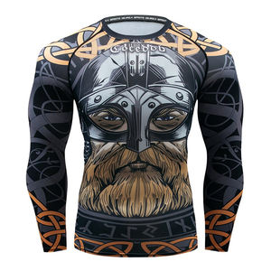 Men Sport Skin T-shirt Long Sleeves Fitness MMA Workout Clothes Yoga Rash <b>Guard</b> - Product Image 2