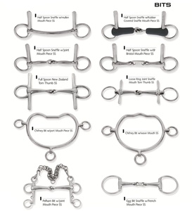 Broca de anillo suelta biselada para montar a caballo de una sola articulación de acero inoxidable de alta calidad con logotipo personalizado y costuras elegantes - Product Image 3