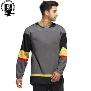 Venta caliente por encargo de gran tamaño negro juvenil hockey sobre hielo Jersey diseño liso desgaste de hockey sobre hielo - Product Image 3