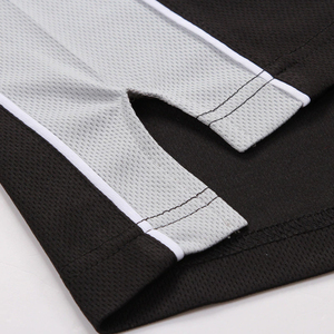 Maillot de basket-ball unisexe noir à col en V sans manches en polyester respirant pour adulte, coupe classique, toutes saisons - Product Image 6