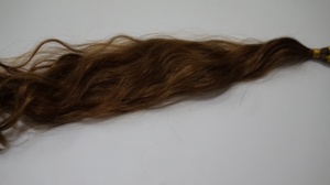 Cabello indio marrón natural Liso y ondulado I U y V Consejos con micro anillo de luz y cabello marrón oscuro - Product Image 4