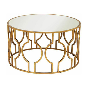 Table basse ronde en marbre design moderne Meubles de maison de haute qualité avec base en métal pour le salon - Product Image 1