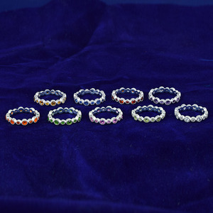 925 Sterling Silver Eternity Band Fine Jewelry Lunette Réglage Gemme Anneau Améthyste Citrine Grenat Zircone Chrome Saphir - Product Image 2