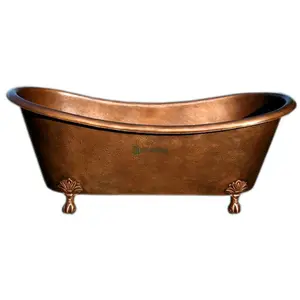Baignoires de bain en cuivre Antique, baignoires de salle de bains martelées en métal-grande baignoire à chaud décorative faite à la main, vente en gros