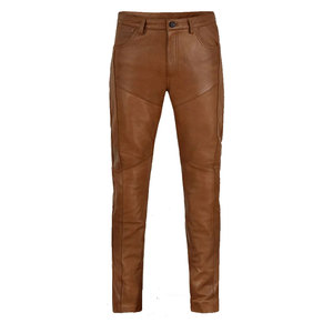 Pantalon en cuir de vachette véritable pour homme, taille mi-haute, coupe droite décontractée, style OEM, imperméable, respirant, coupe-vent, personnalisable - Product Image 1