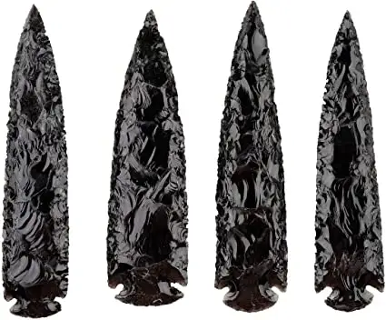 Nuovo prodotto di 2021 nero ossidiana punte di freccia 6 ''agata arrow lama di coltello