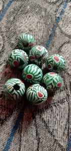 Perles africaines multicolores en verre, sur mesure, disponibles en plusieurs couleurs, vert, jaune et rouge, à partir de 8mm, nouveau - Product Image 4