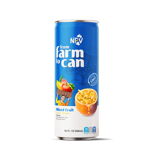 Proveedor de Vietnam, servicio OEM ODM, nuevo embalaje, 250ml, lata de aluminio, la mejor calidad, mezcla de zumo de frutas, bebida - Product Image 1
