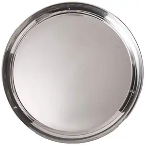 stainless steel round mirror plate tray