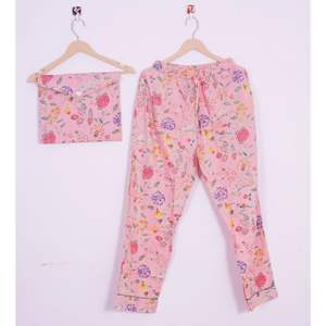 Conjunto de pijama de algodón puro Anokhi 100% para mujer, pantalones y camisas de algodón con estampado Floral ultrasuave para primavera, verano y otoño - Product Image 3
