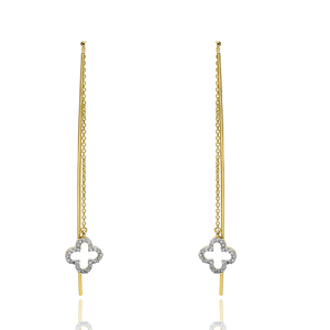 Custom <b>fashion</b> new design gemstone <b>earring</b> gold plated 925 sterling silver zircon white gemstone <b>drop</b> <b>earrings</b> - Product Image 1