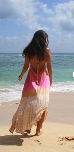 Robe longue coupe ample légère Boho Maxi Tie Dye avec décolleté en "V" à l'avant et à l'arrière pour les étés - Product Image 2