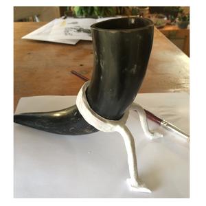 Portavelas de cuerno ecológico con base de madera, tealigh de acero y artículos de fiesta en casa para color natural - Product Image 4