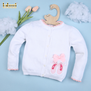 Cardigan décontracté adorable en laine 100% avec motif animal appliqué, fabrication artisanale sur mesure OEM ODM, broderie en gros BB2403 - Product Image 1