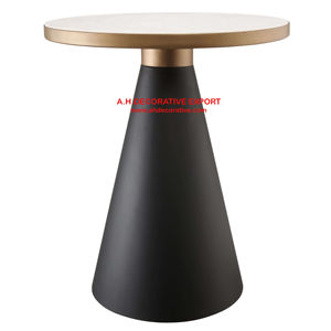 Mesa lateral para sala de estar, mesa de centro moderna con forma de cápsula para sala de estar, mesa lateral de café dorada de alta calidad - Product Image 4