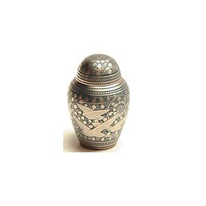 Urna de cremación de Metal puro de estilo americano de tendencia superior de alta calidad con diseño de banda en relieve llamativo suministros funerarios - Product Image 4